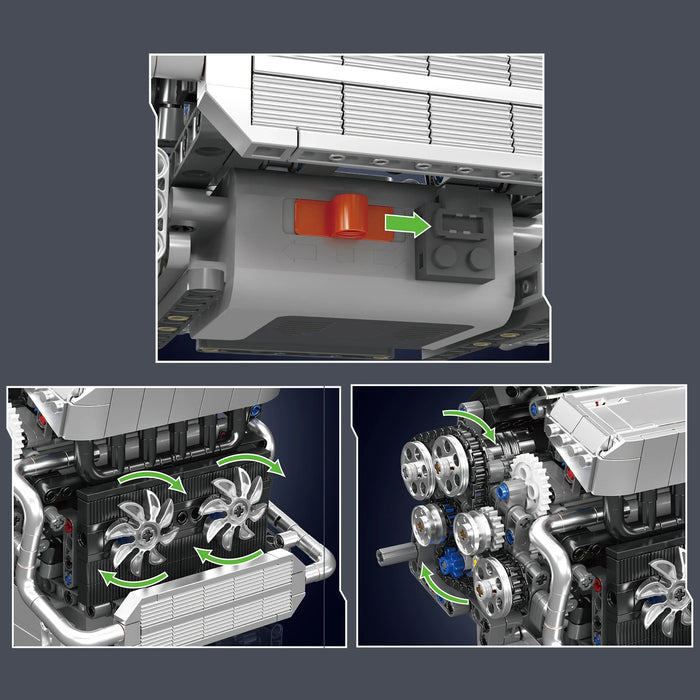 Mould King 10213 Motorized S55 Inline-6 Engine Building Blocks (744 Stukken)