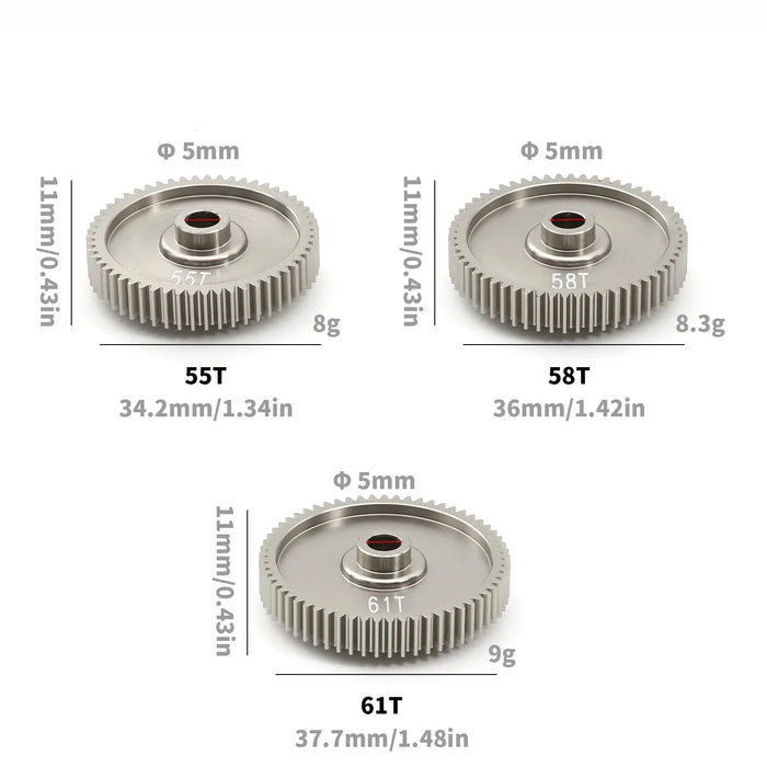 1PC 55Z 58Z 61Z Hochgeschwindigkeits-Ritzelrad für TAMIYA TT01 1/10 (Metaal)