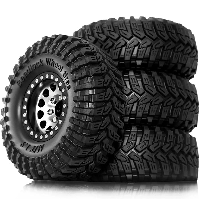 4PCS 1.9" 115x45mm 1/10 Crawler Beadlock Wheels Set (Metal, Rubber)