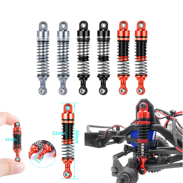 4PCS Amortisseur 52mm pour TRX-4M Bronco Defender 1/18 (Alu)