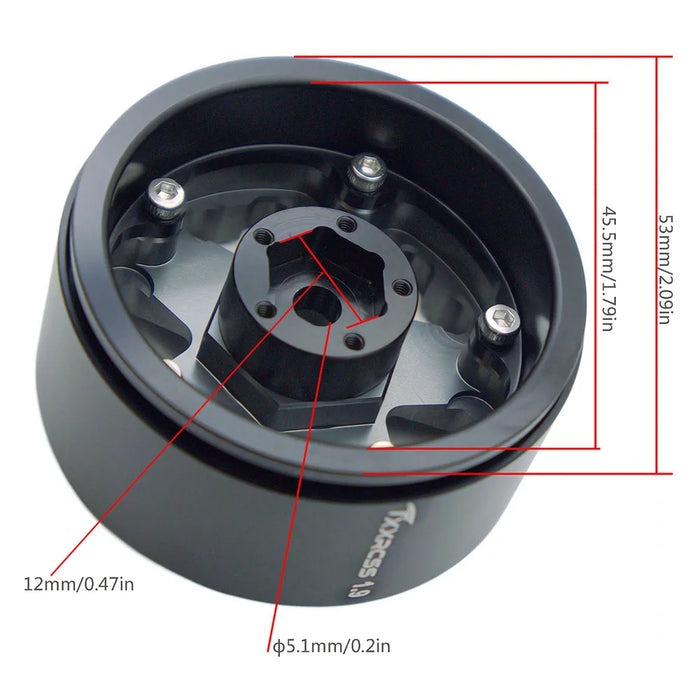 TxxRcss 4PCS 1.9" 53x26.5mm Beadlock Wheel Rims 1/10 (Alu)