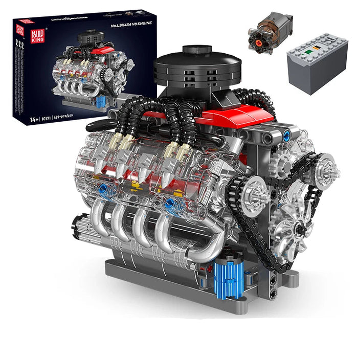 Mould King 10171 Moteur V8 LSX454 Blocs de construction (487 pièces)