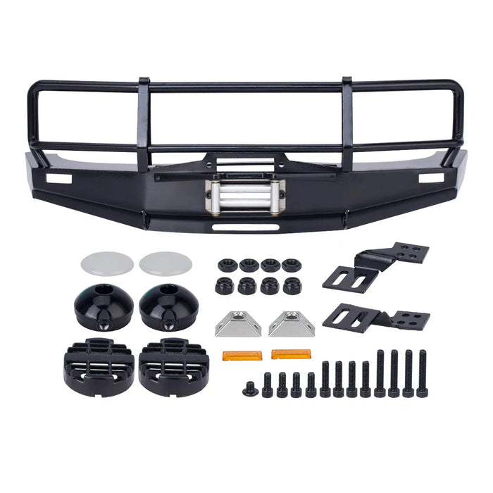 Tube Front Winch Bar Bumper for Axial SCX10 II, TRX4 LC80 Body 1/10 (Metaal)