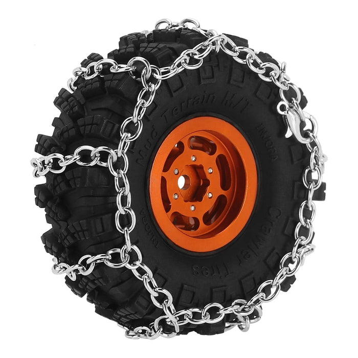 4PCS INJORA 1.0" 55-65mm 1/18 1/24 Crawler Tires Snow Chain