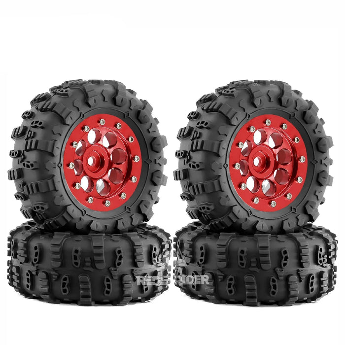 4PCS 1.3" 65x26mm 1/18 1/24 Crawler Wheels Mud Tires (Metal, Rubber)