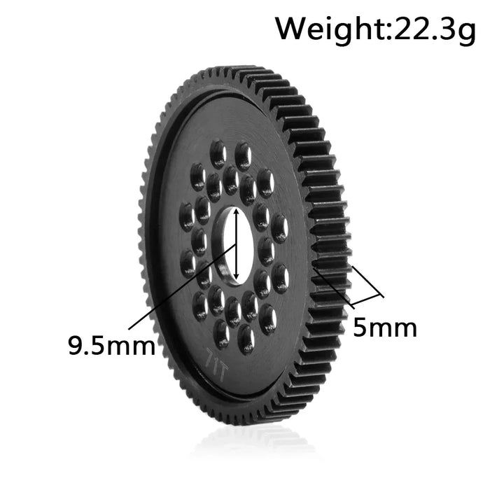 Ensemble d'engrenages droits en métal 63T-71T pour Tamiya TT02