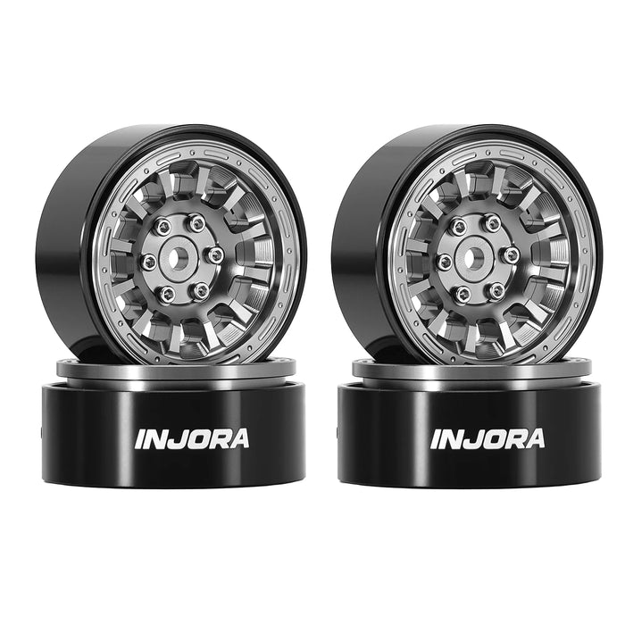 INJORA 4PCS 1.3" 33.5x16.5mm Beadlock Wheels Rims 1/18 1/24 (Alu)