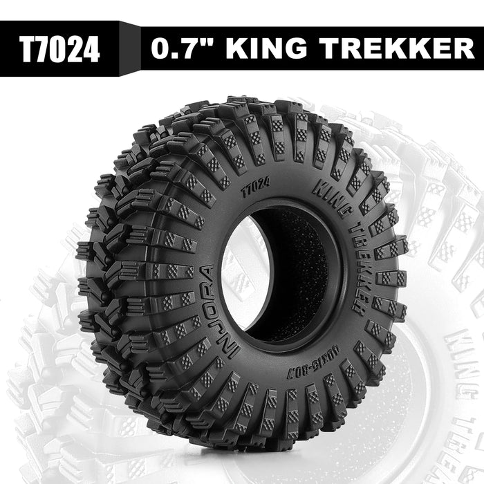 INJORA 4PCS 0.7" 40x15mm King Trekker Crawler Tires 1/30
