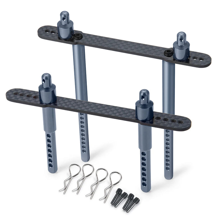 Front-/Heck-Karosseriepfostenhalterungen für Axial SCX10 II 1/10 (Metall und Kohlefaser)