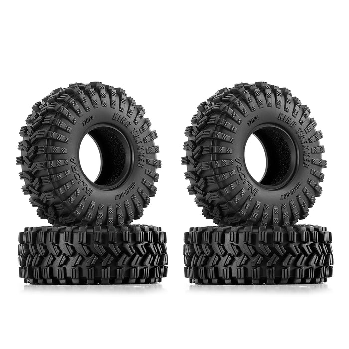 INJORA 4PCS 0.7" 40x15mm King Trekker Crawler Tires 1/30