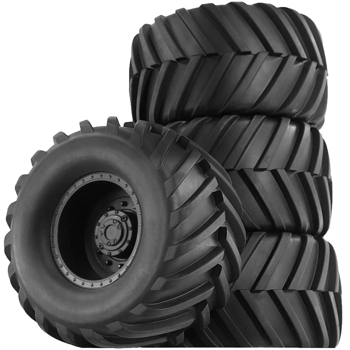 4PCS 133x73mm 1/10 Monster Truck Wheels Set (Plastic, Rubber)