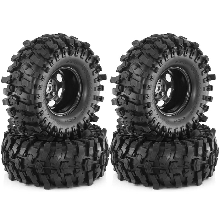 4PCS 1.9" 118x45mm 1/10 Crawler Beadlock Wheels Set (Metaal, Rubber)