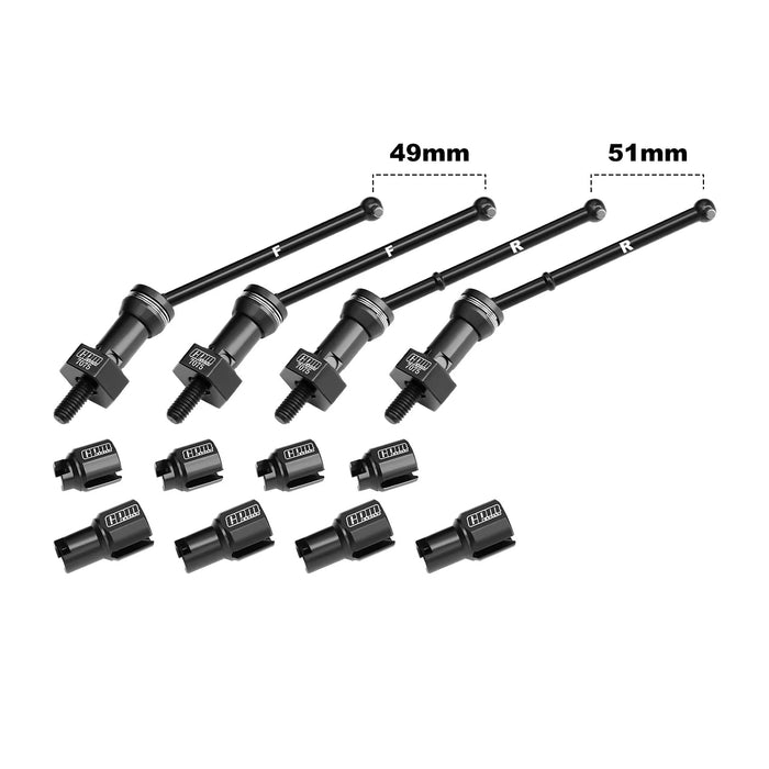 GPM CVD Drive Shafts Set for Arrma TYPHON Granite GROM 1/14 (Staal)