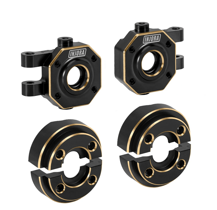 INJORA Steering Knuckles with Counterweights for Traxxas TRX4M 1/18 (Brass)