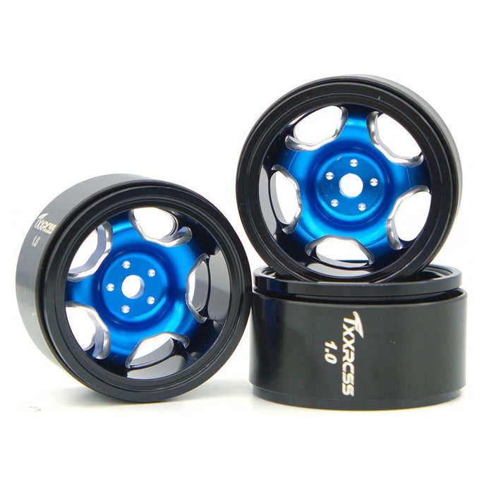 TxxRcss 4PCS 1.0" 27.5x16mm Beadlock Wheel Rims 1/18/24 (Alu)