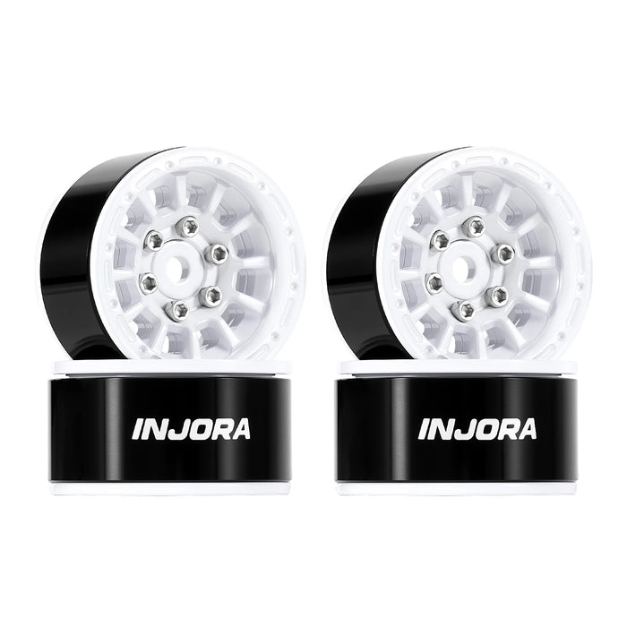 INJORA 4PCS 1.0" 28x15.4mm Beadlock Crawler Wheels 1/18 1/24 (Alu)