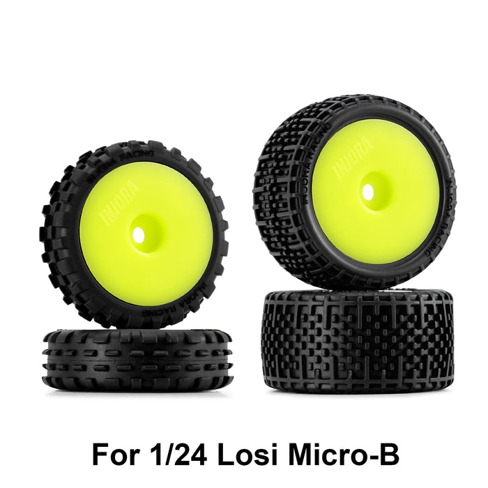 INJORA Pin Buggy Tires & Wheels for Losi Micro-B/T 1/28/24