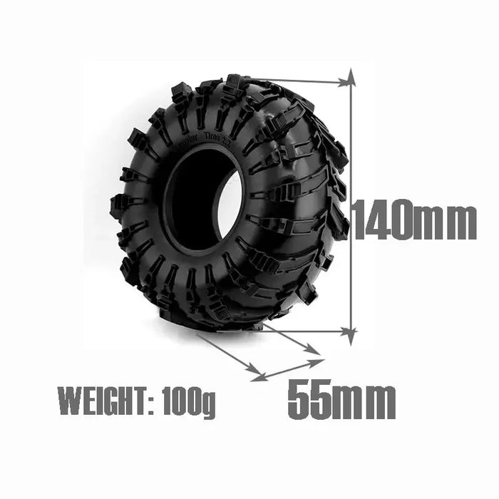 4PCS 2.2" 140x55mm 1/10 Crawler Tires (Rubber)