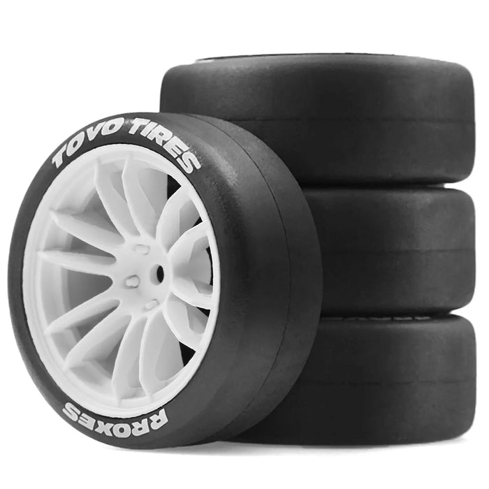 4PCS 65x25mm 1/10 Drift Wheels Set (Plastic, Rubber)