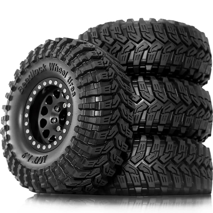 4PCS 1.9" 115x45mm 1/10 Crawler Beadlock Wheels Set (Metal, Rubber)