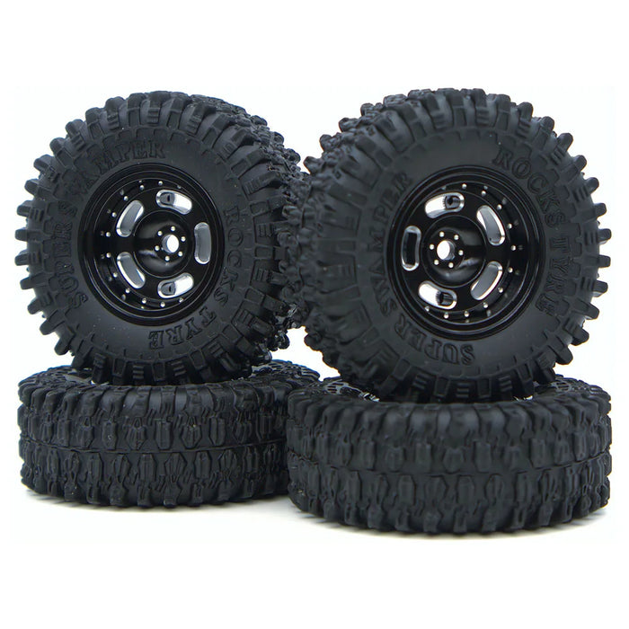 TxxRcss 4PCS 1.0" 52x19mm Beadlock Wheel Set 1/18/24