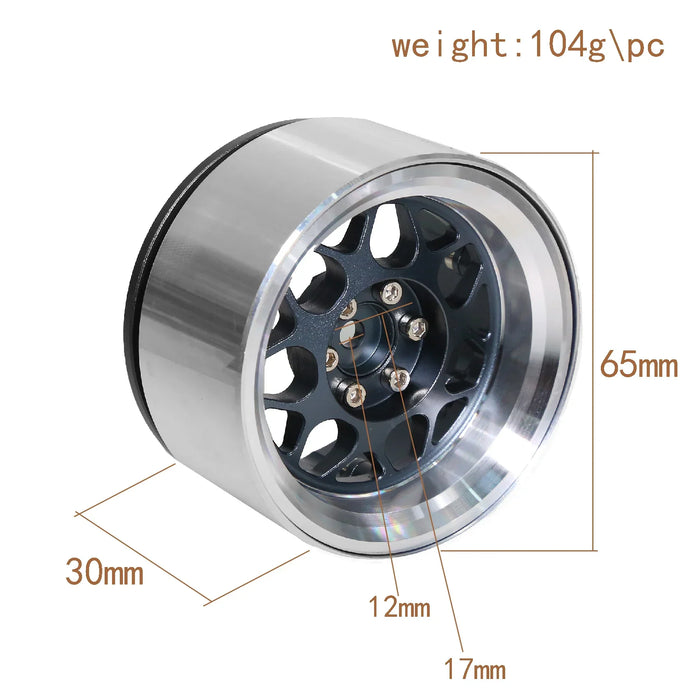 4PCS 2.2" 65x30mm 1/10 Crawler Beadlock Wheels (Metal)