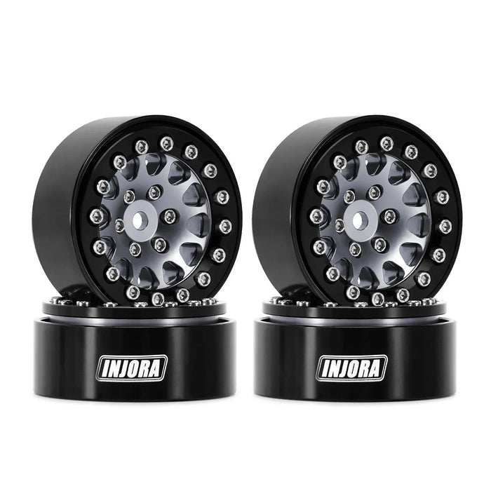 4PCS INJORA 1.3" 33.5x16.5mm 1/24 1/18 Crawler Beadlock Wheels (Aluminium)