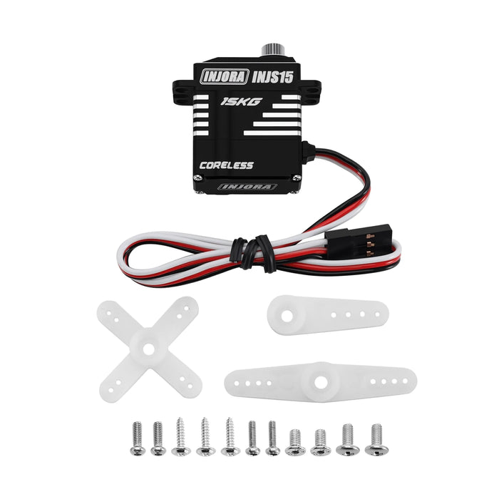 INJORA INJS15 15KG Waterproof Coreless High Torque Servo w/ Mount & Horn 1/18