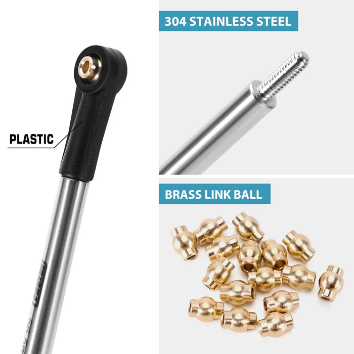 INJORA Châssis à haute garde au sol Ensemble 4 liens pour Axial SCX24 GX470 1/24 (RVS)