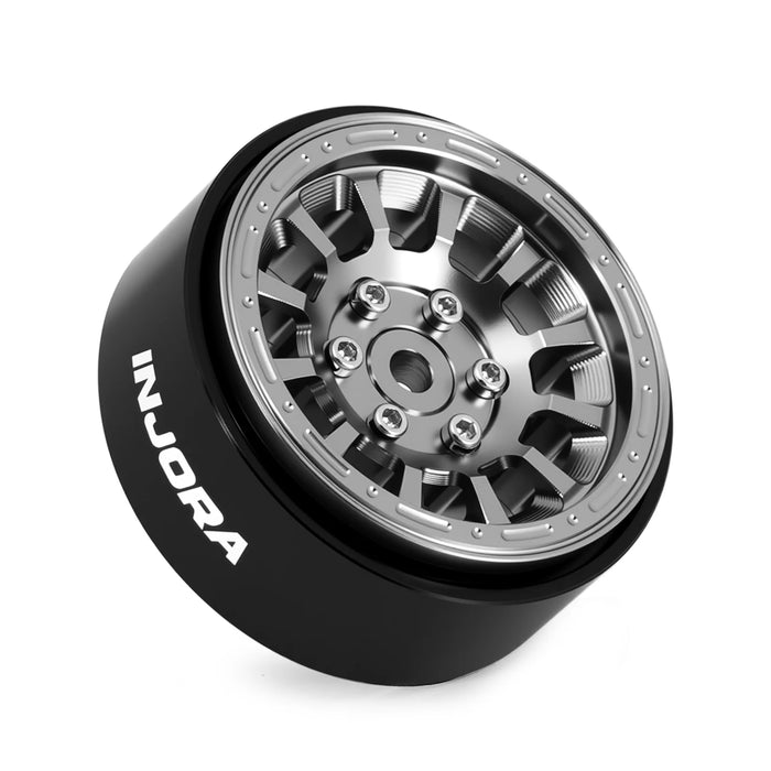 INJORA 4PCS 1.3" 33.5x16.5mm Beadlock Wheels Rims 1/18 1/24 (Alu)