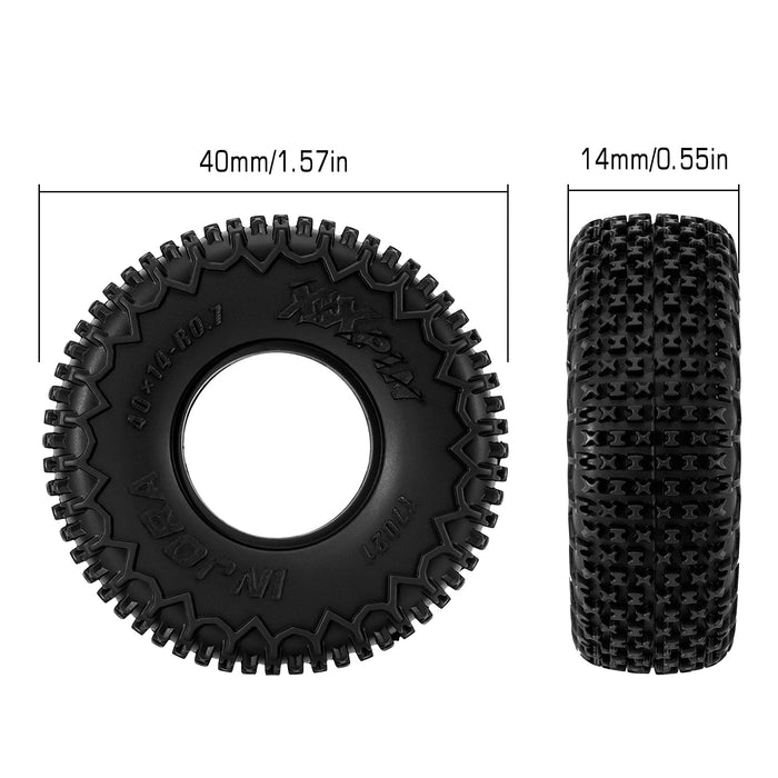 4PCS 40x14mm 0.7" XHX Pin Tires for Axial SCX30 1/30