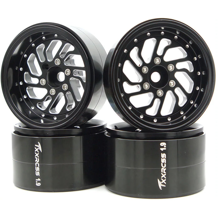 TxxRcss 4PCS 1.9" 55.5x31mm Beadlock Wheel Rims 1/10 (Alu)