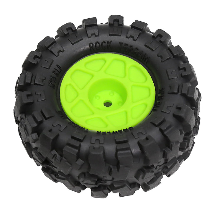 4PCS 1.0" 57x25mm 1/24 Crawler Beadlock Wheels Set (Plastic, Rubber)