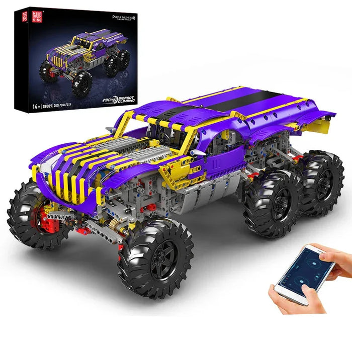 Mould King 18009 Purple Gold Tiger 6x6 Climbing Truck Building Blocks (2014 Stukken)