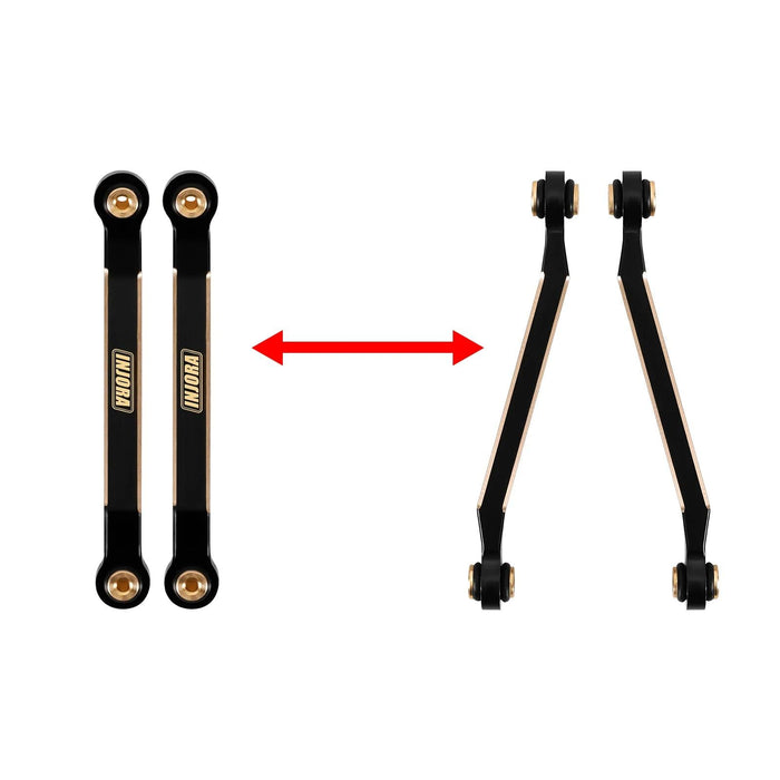 INJORA Liens de châssis à haute garde au sol Liens de direction pour FMS FCX24M 1/24 (Messing)