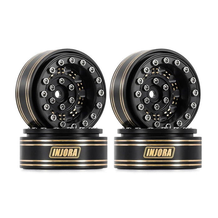 INJORA 1.3" 33.5x16.5mm 1/24 1/18 Crawler Beadlock Wheels (Brass)