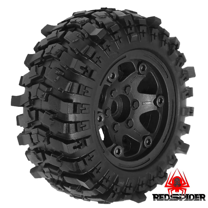 4PCS 1.9" 88x36mm 1/12 1/10 Crawler Beadlock Wheels Set (Plastic, Rubber)