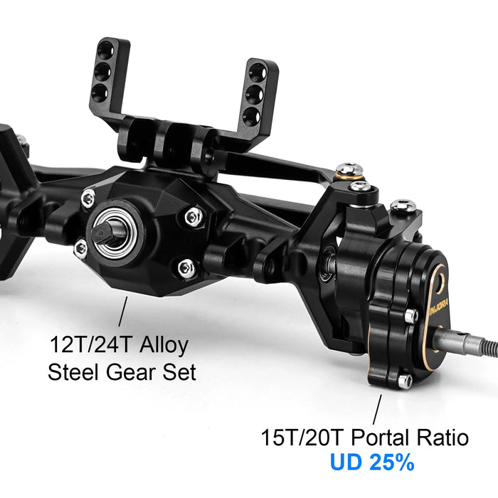 INJORA +5mm Diamond Portal Axles w/ Steering Knuckles & Covers for Traxxas TRX4M 1/18