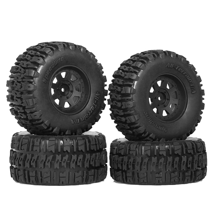 4PCS 115/112 x 55/48mm 1/10 Short Course Wheels Set (Plastic, Rubber)