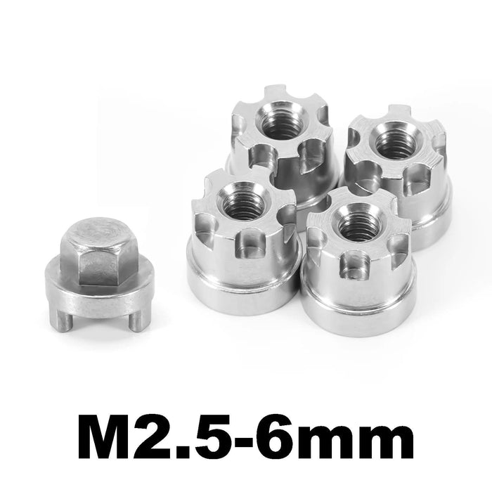 4PCS INJORA M2.5 Wheel Nuts 6/7/8.5mm for Traxxas TRX4M 1/18 (RVS)