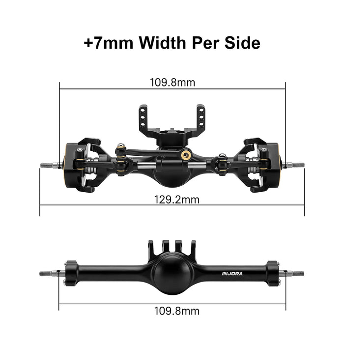 INJORA +7mm Planet Axles w/ Double Joint Shafts & Hydraulic Steering for Traxxas TRX4M 1/18