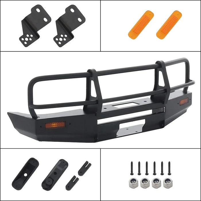 Tube Front Winch Bar Bumper for Axial SCX10 II, TRX4 LC80 Body 1/10 (Metaal)