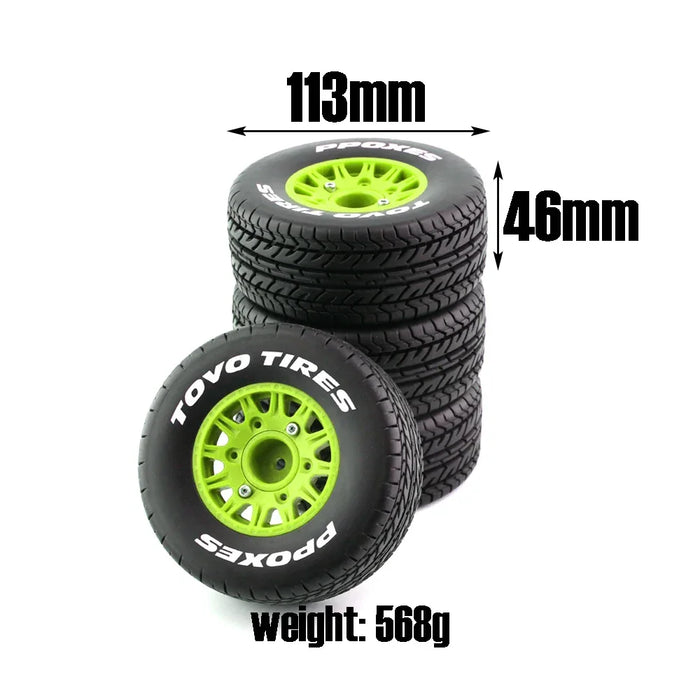 4PCS 113x45mm 1/8 1/10 Short Course Wheels Set (Plastic, Rubber)