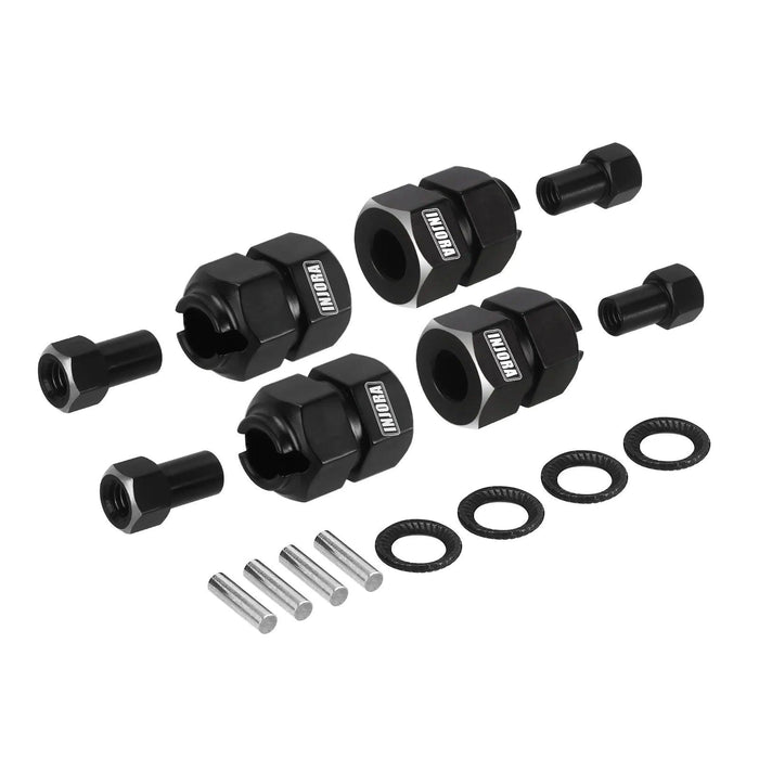 INJORA 9mm Thickness Wheel Hex with Nuts for Traxxas TRX4M 1/18 (RVS)