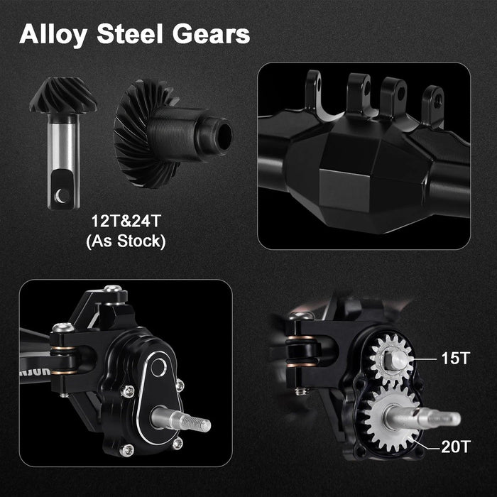 INJORA +5mm Diamond Portal Axles with Servo Mount & Links for Traxxas TRX4M 1/18