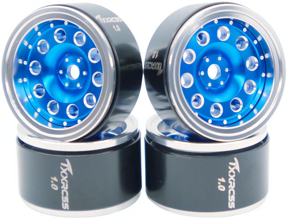 TxxRcss 4PCS 1.0" 27.5x16mm Beadlock Wheels Rims 1/24 (Alu)