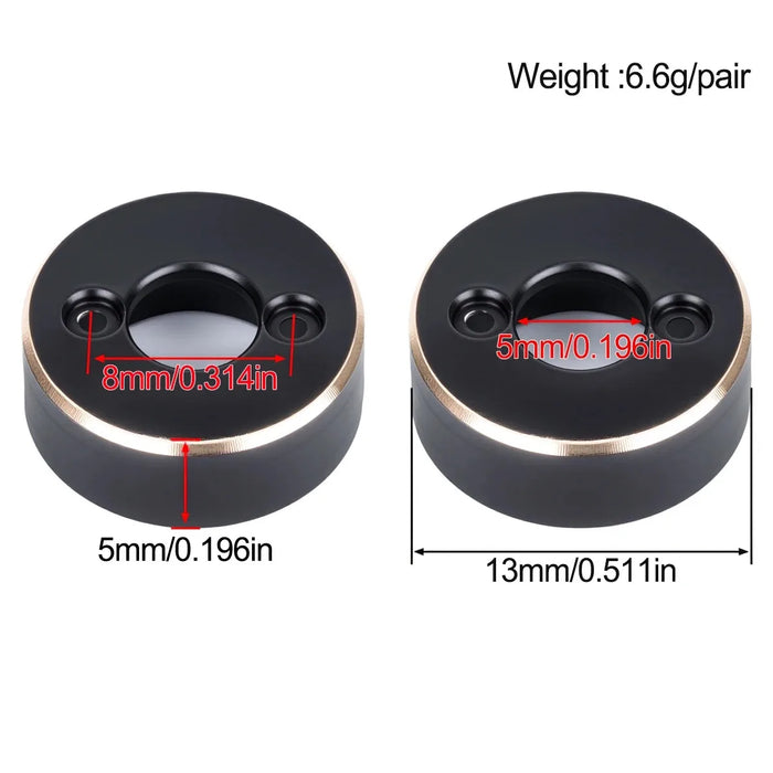 Rear Axle Weights for Axial SCX30 1/30 (Messing)