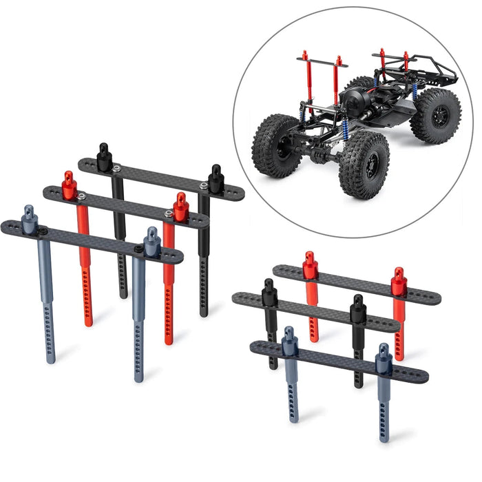 Front-/Heck-Karosseriepfostenhalterungen für Axial SCX10 II 1/10 (Metall und Kohlefaser)