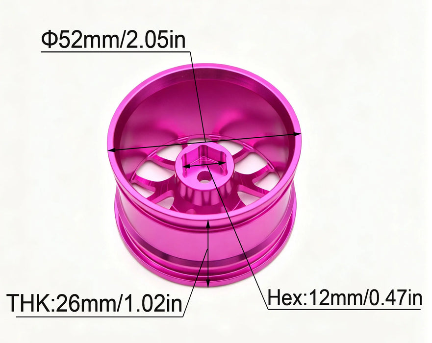 TxxRcss 4PCS 52x26mm Wheel Rims 1/10 (Alu)