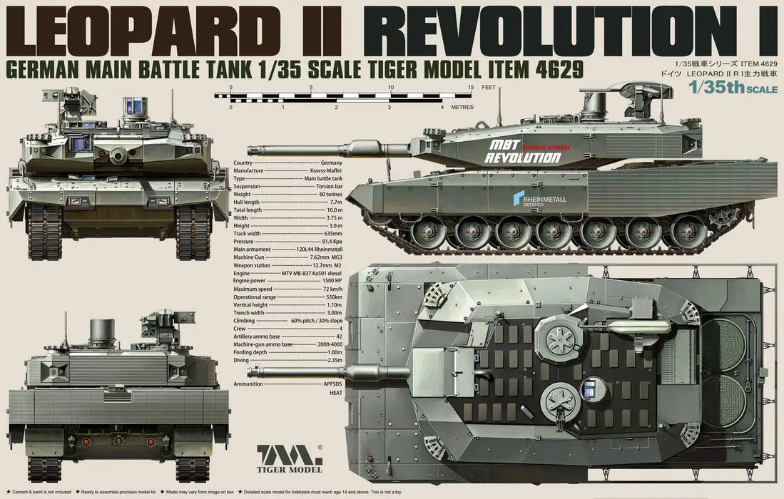 4629 Deutscher MBT Leopard II Revolution-I Panzer 1/35 (Kunststoff)